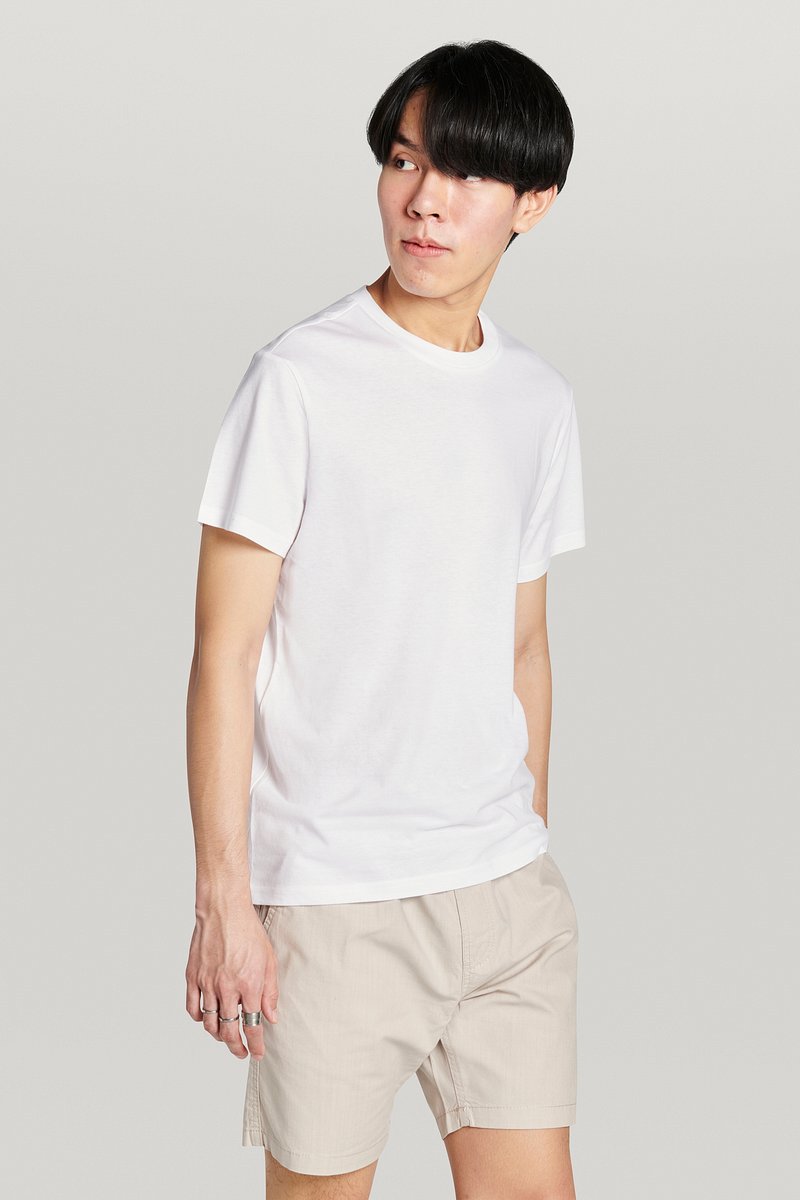 Asian man in white tee | Premium PSD Mockup - rawpixel