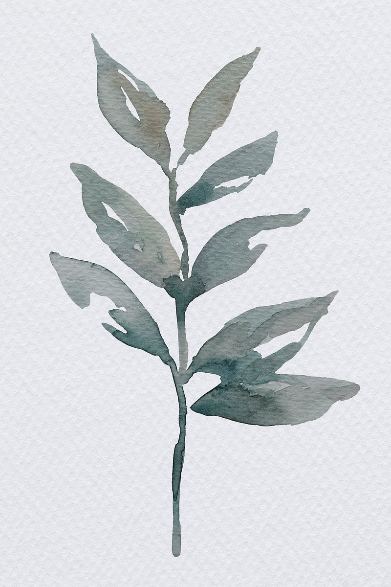Hand painted watercolor green leaf | Premium PSD - rawpixel