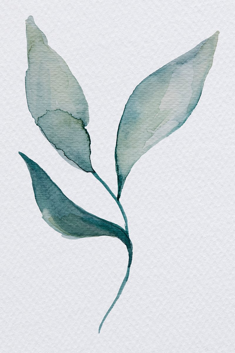 Hand painted watercolor green leaf | Premium PSD - rawpixel