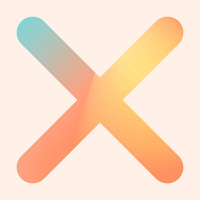 Colorful x mark gradient element | Premium Vector - rawpixel