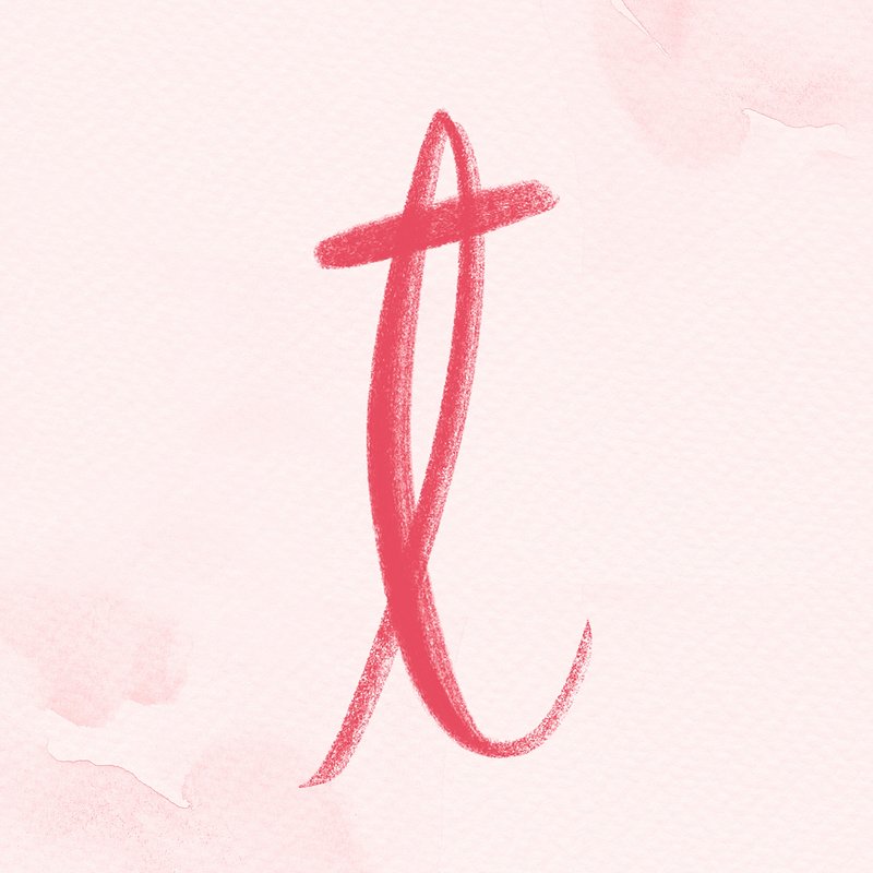 Letter T pink watercolor pattern, Hand drawn. 24796637 PNG