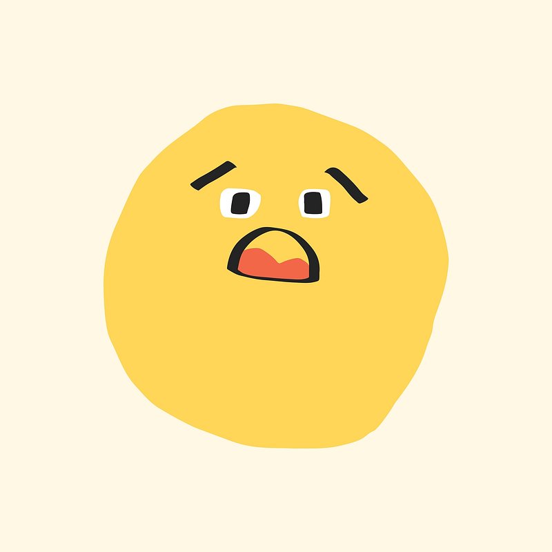 Premium Vector  Isolated scared face cartoon emoji sticker over yellow  background