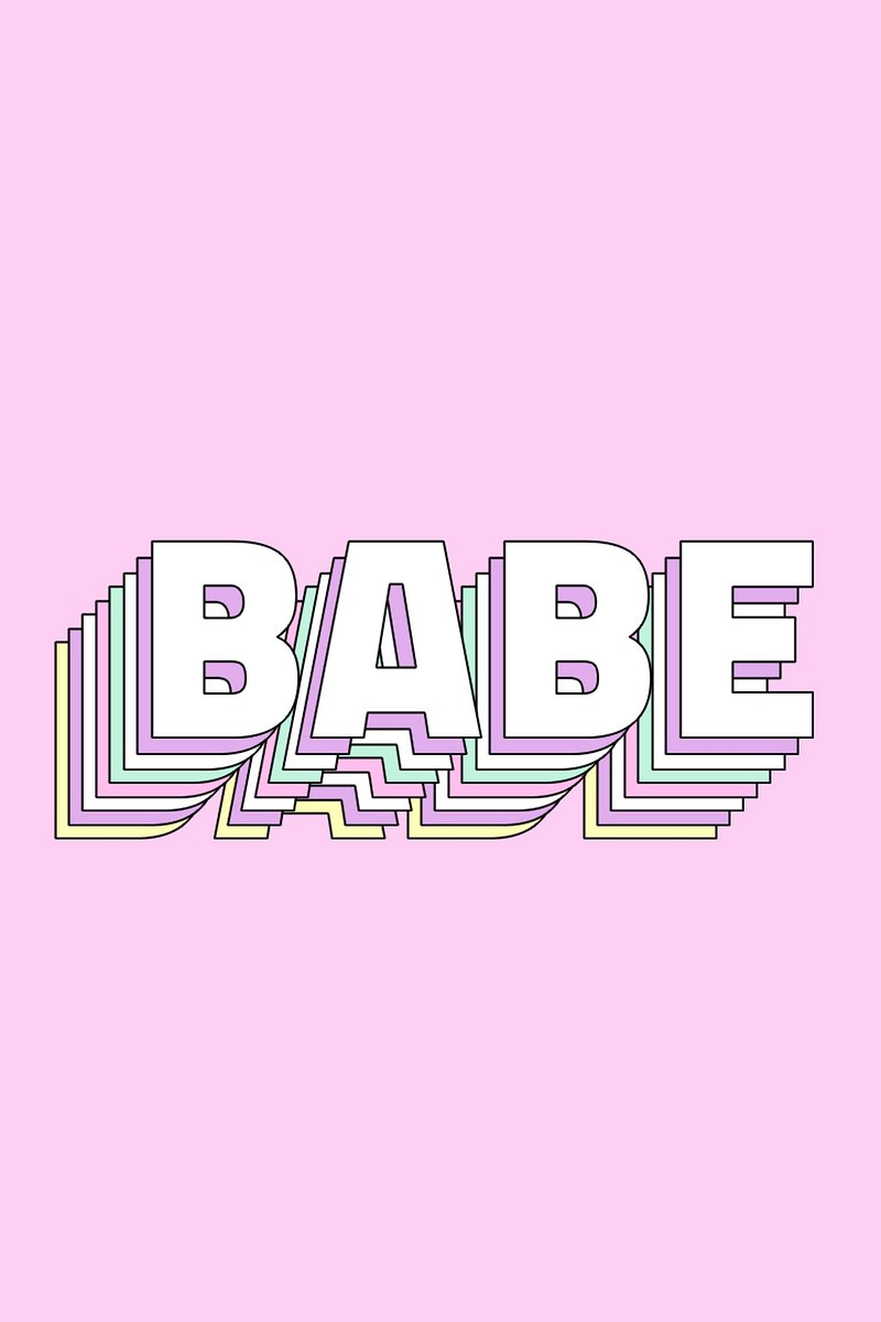 Retro 3d pastel babe text | Free Photo - rawpixel