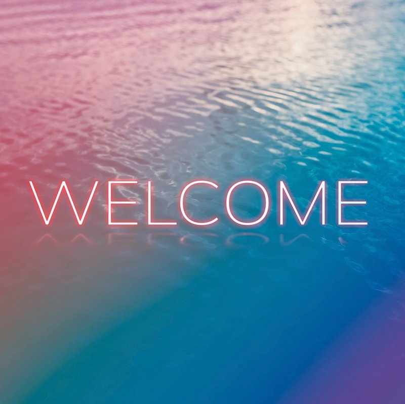 Welcome neon word typography ocean | Free Photo - rawpixel