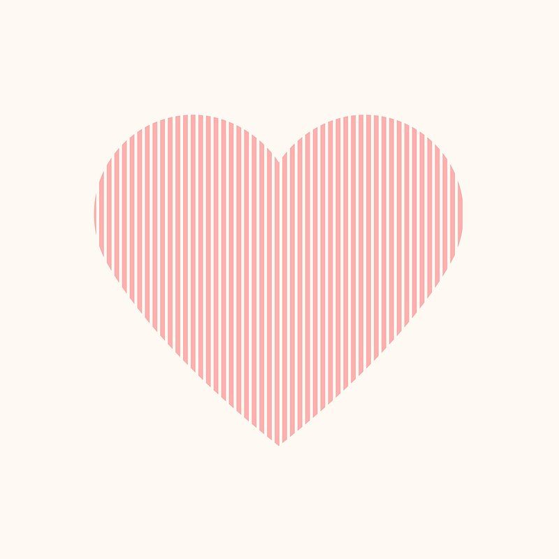 Pink pastel heart icon set