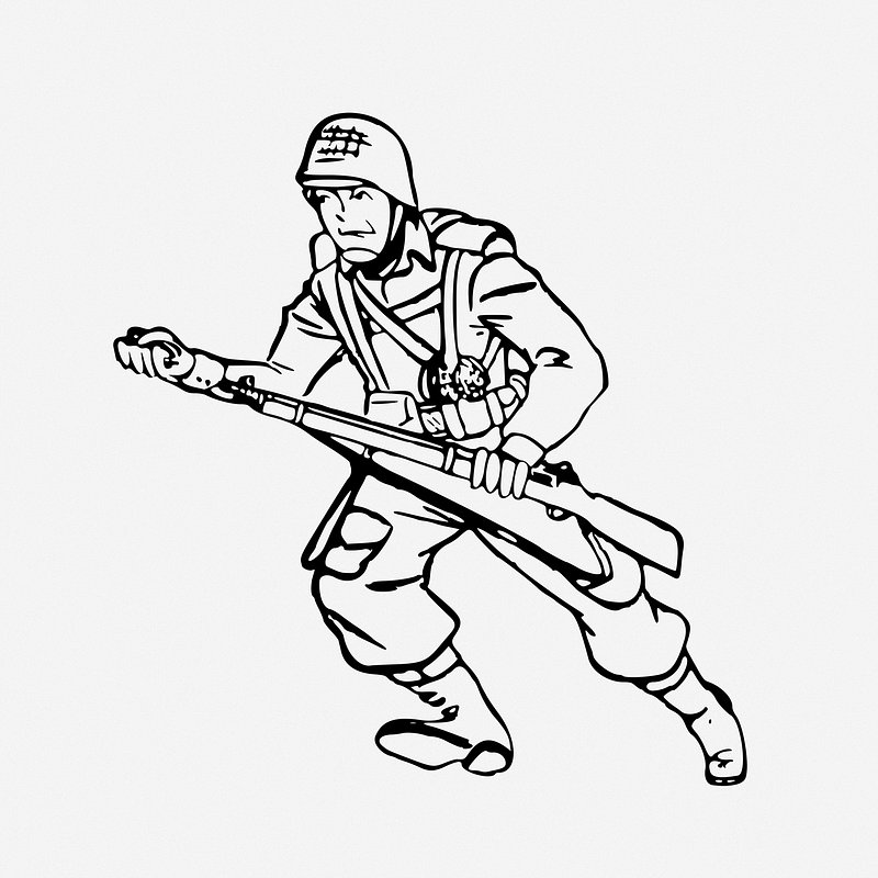 army clipart black and white