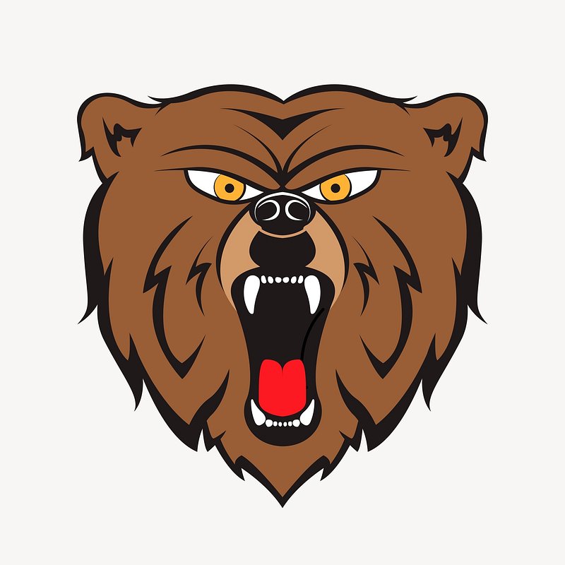 angry bear face cartoon