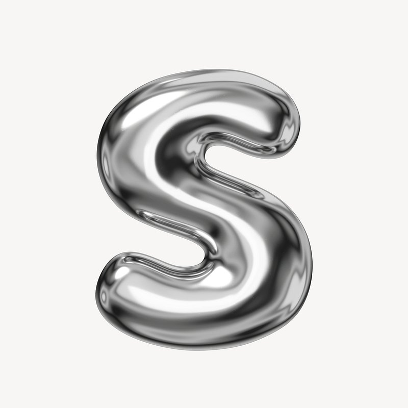 Silver metallic letter s Royalty Free Vector Image