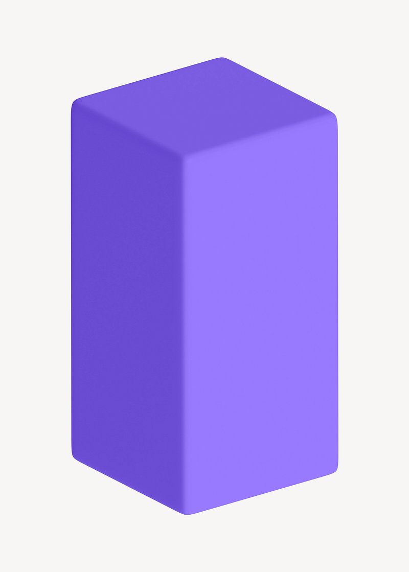 Purple rectangle shape, 3D geometric | Free Photo - rawpixel