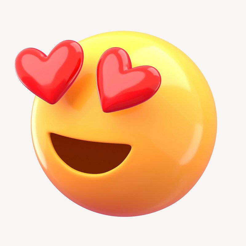 3D smiling hearteyes emoticon, love Premium Photo rawpixel