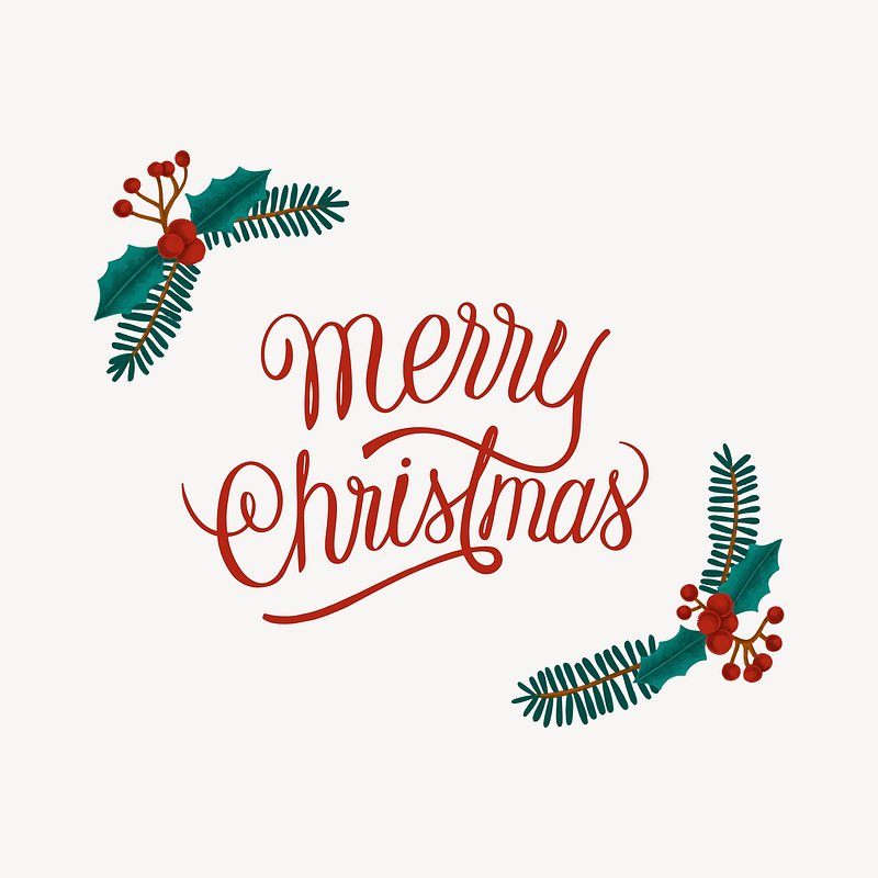 Merry Christmas hand drawn card | Free Vector Illustration - rawpixel