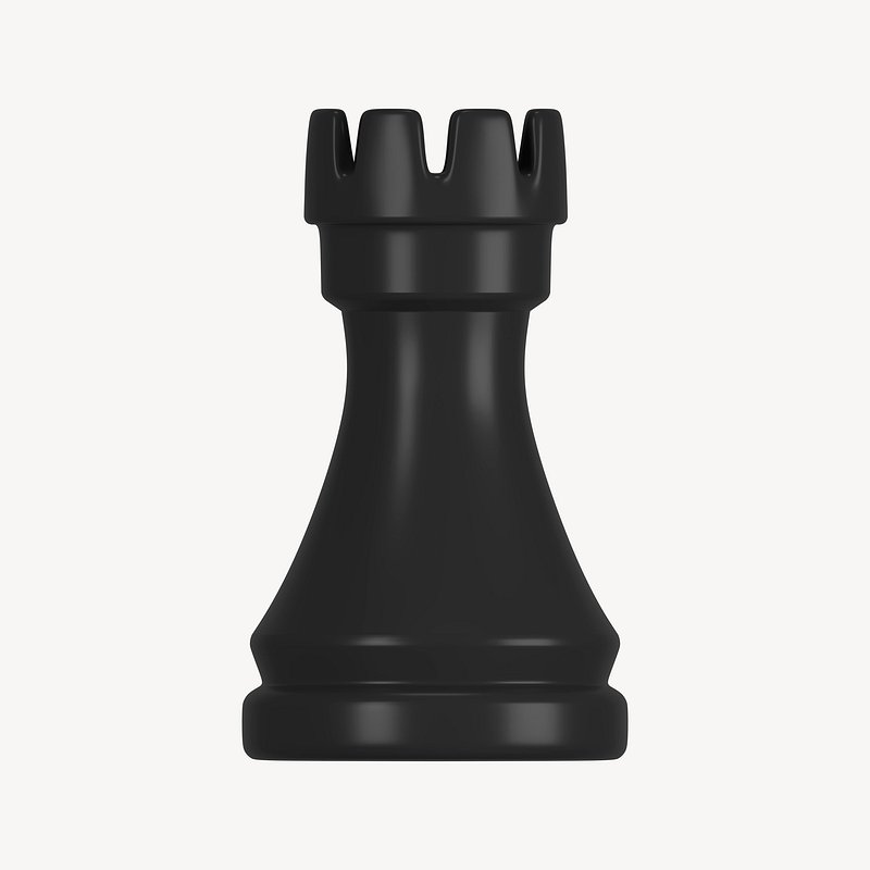 Rook Chess Sticker (Black)