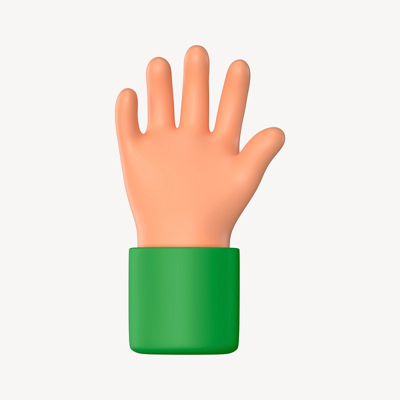 Raised hand gesture, 3D illustration | Premium PSD - rawpixel