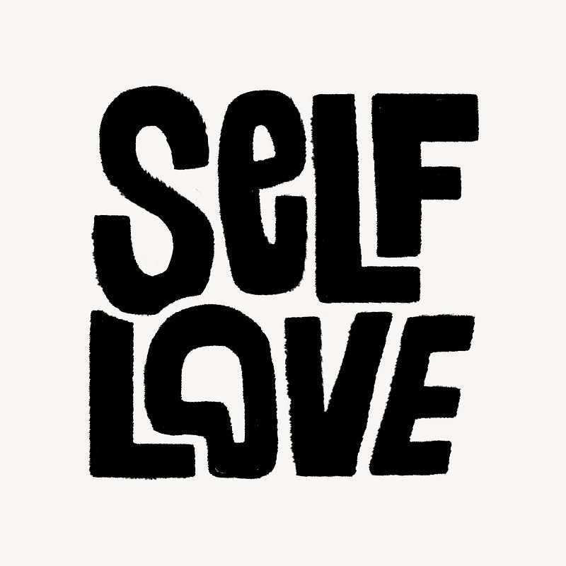 Self love word, typography doodle | Premium PSD - rawpixel