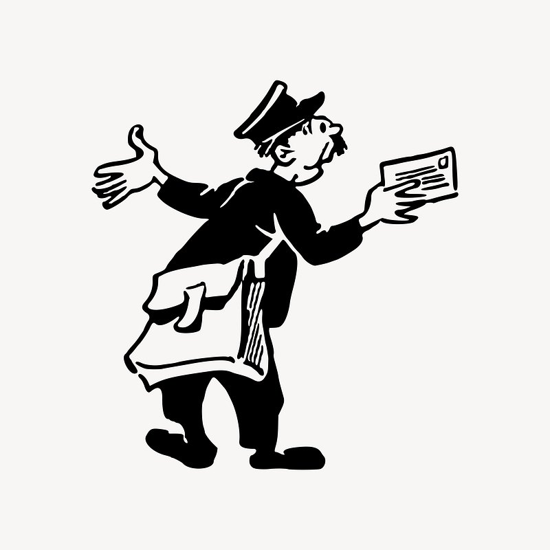 postman tools clipart black and white