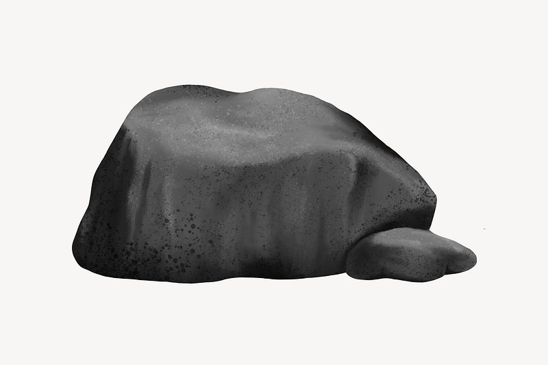 Black rock, aesthetic nature illustration | Premium Photo Illustration