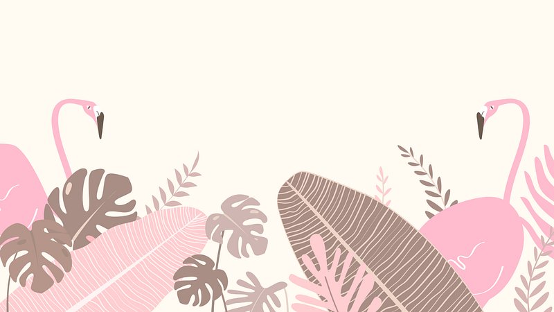 Pink Flamingo in the Tropical Forest Wallpaper Mural • Wallmur®