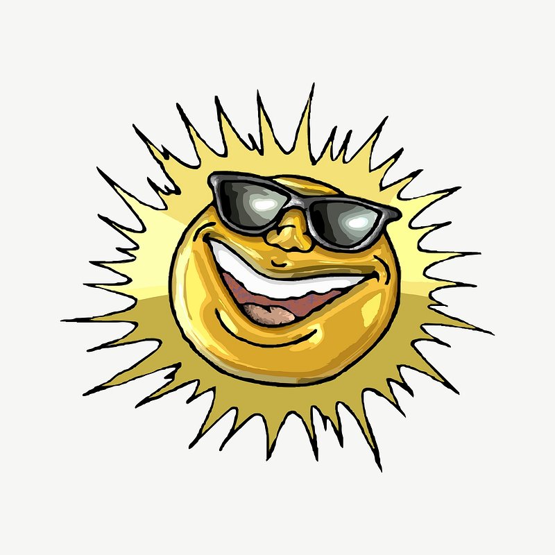 happy sun with sunglasses