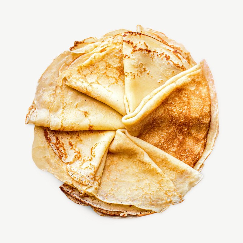 Premium PSD  Stack of thin crepes isolated on transparent