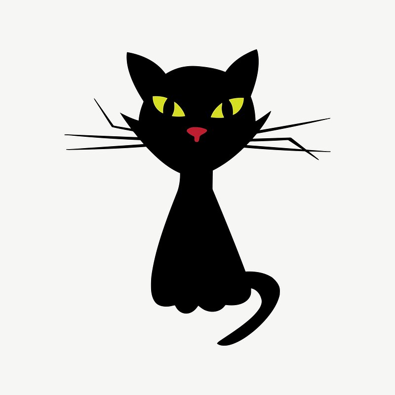 free cat clipart black white