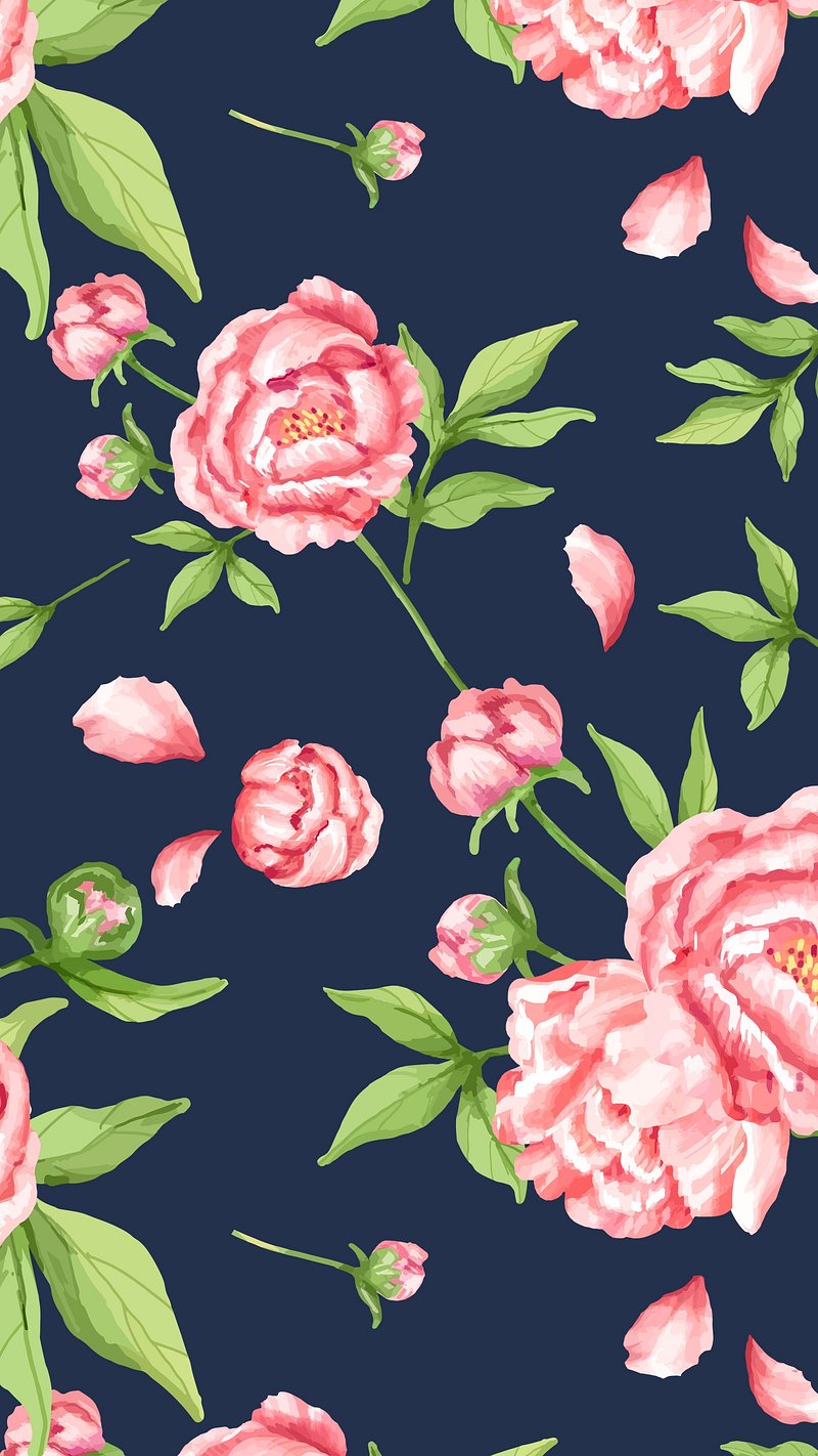Pink red watercolour floral LV Vuitton iphone wallpaper phone background lock  screen