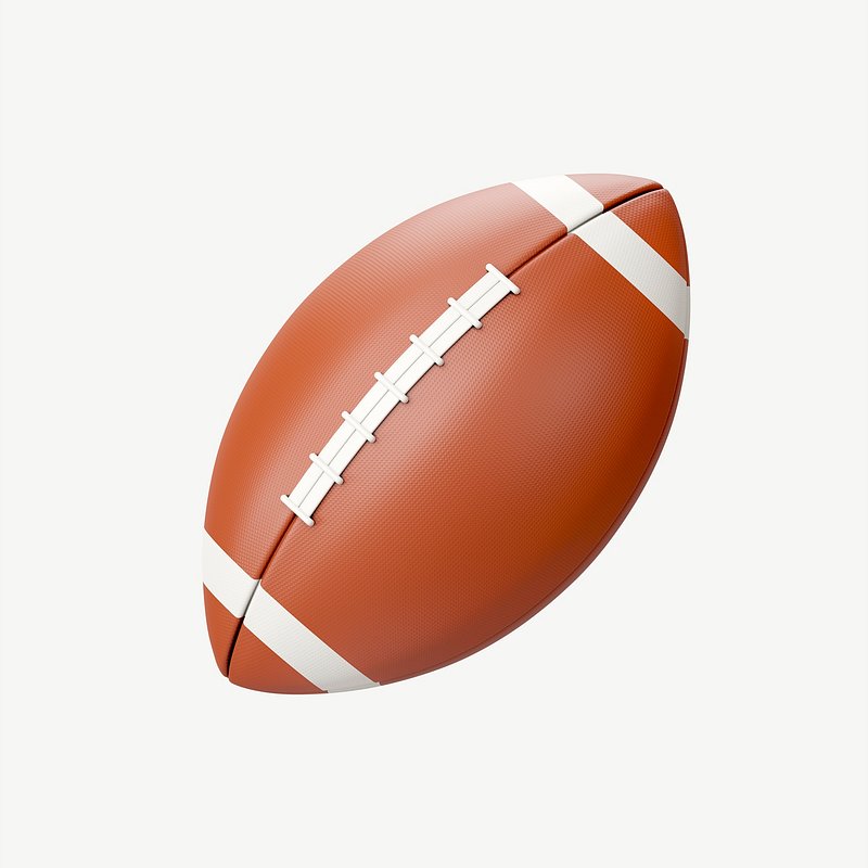 Premium PSD  Leather ball for american football game 3d rendered