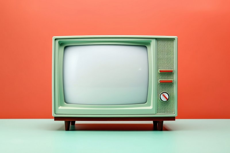 Retro TV screen png mockup