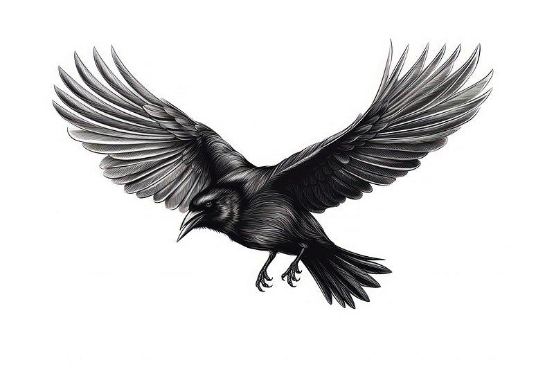 CrowInFlight | Crow, drawing, ink, flight, flying, wings | Alex Hiam |  Flickr