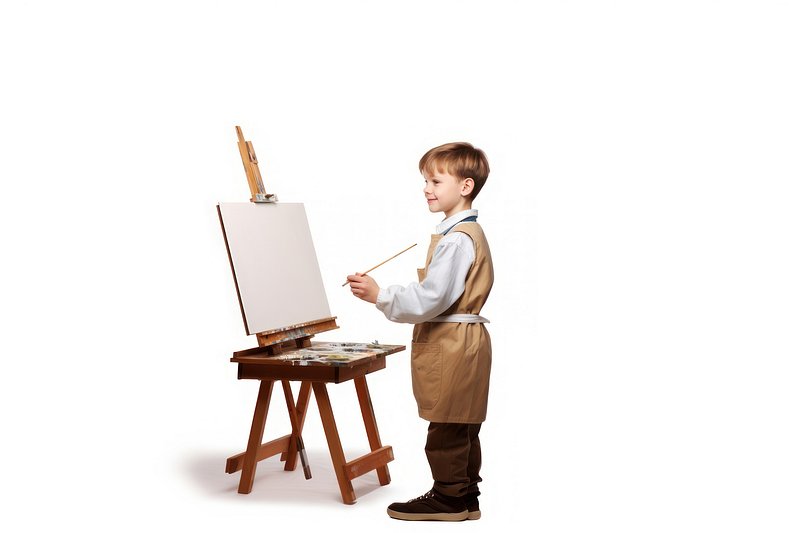 Kid art painting cartoon canvas.  Free Photo Illustration - rawpixel