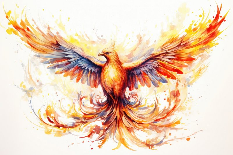 Phoenix Bird Drawing Logo