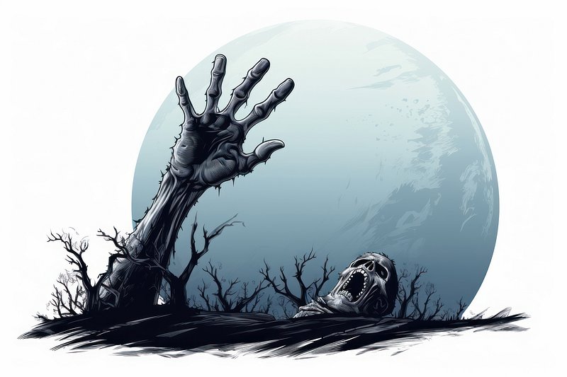 Premium AI Image  Halloween wallpaper with zombie hand