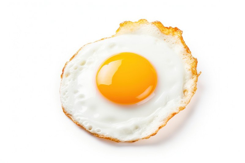 Fried Egg On White Background Stock Photo PNG Images
