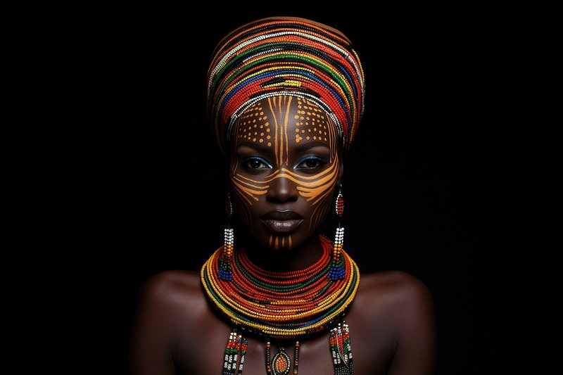 female african tribal face paint