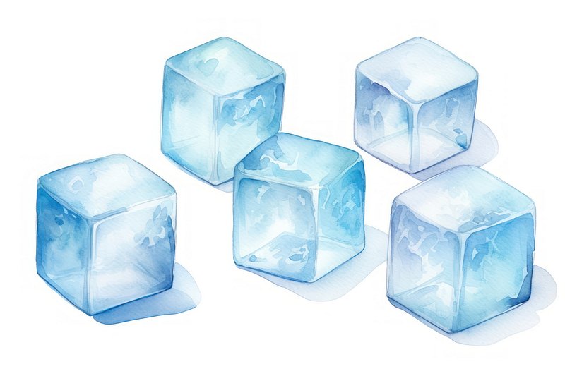 Premium AI Image  Ice cubes background for summer pile of frozen icecubes  in blue light