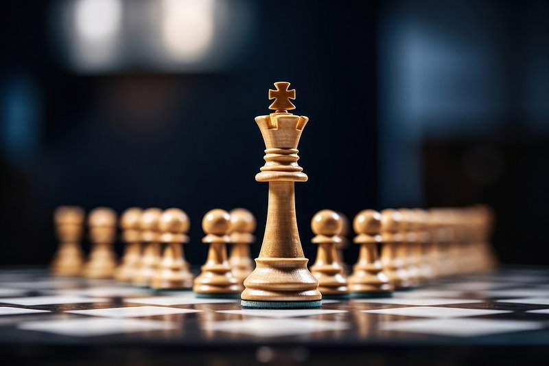 Premium AI Image  Closeup Wallpaper chess pieces on a board