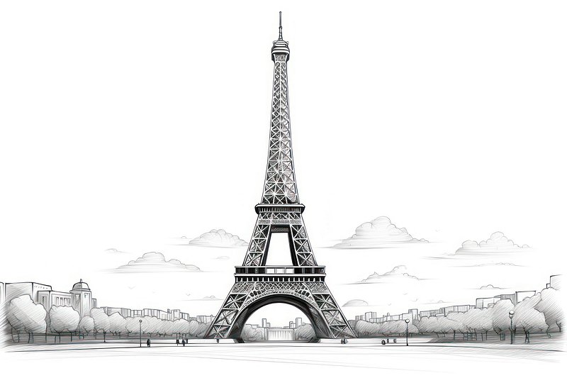 Eiffel Tower off the Page Drawings / Sketch, Illustration, Pastel by Kelly  Mills - Artist.com