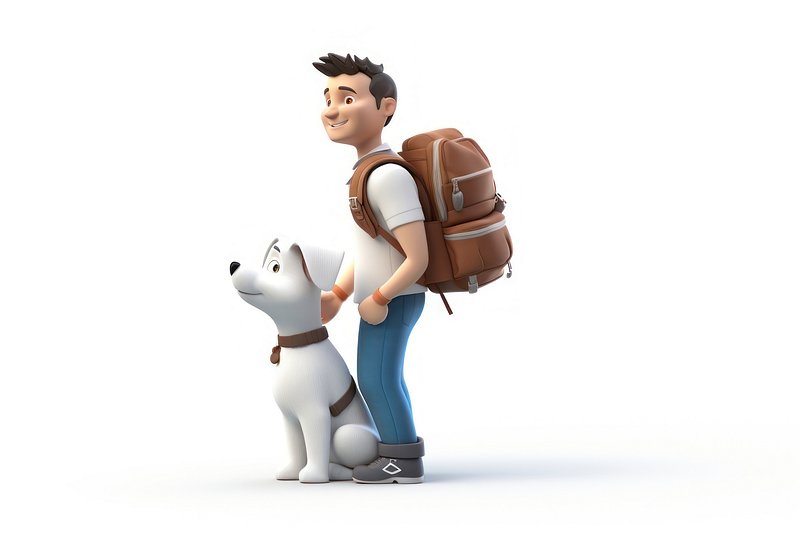 Dog Man Backpack Clip