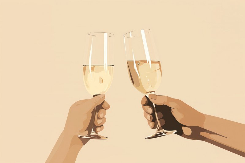 Premium AI Image  Two Champagne Glasses On Background Of