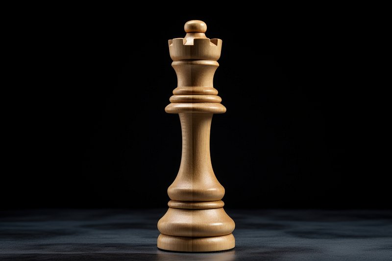 Chess game concept of black wooden king and queen, the most