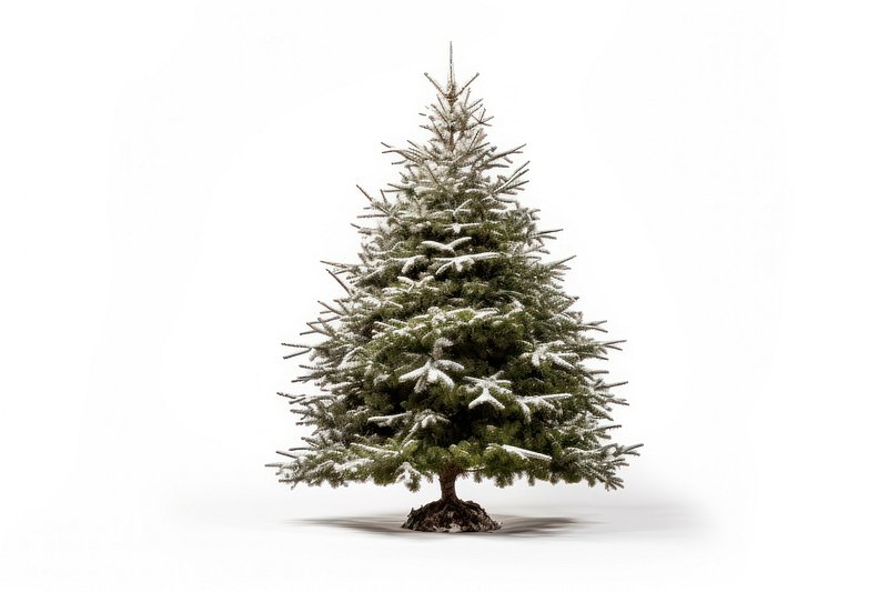 Christmas tree evergreen branches on a white background Stock Photo