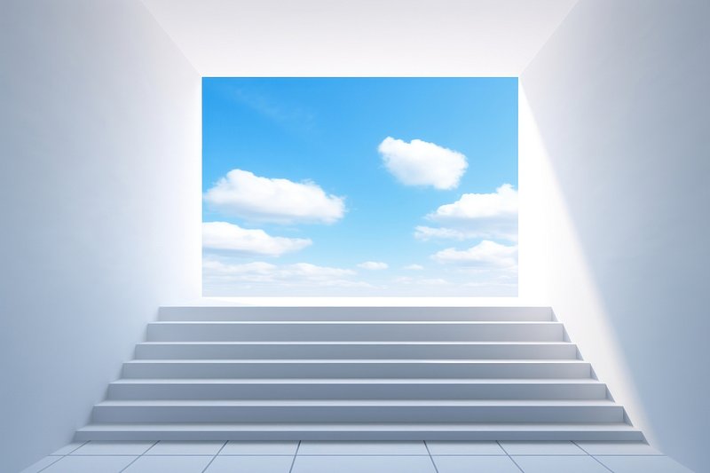 Rainbow Ladder Blue Clouds Background Material, Rainbow, Ladder, Blue  Background Image And Wallpaper for Free Download