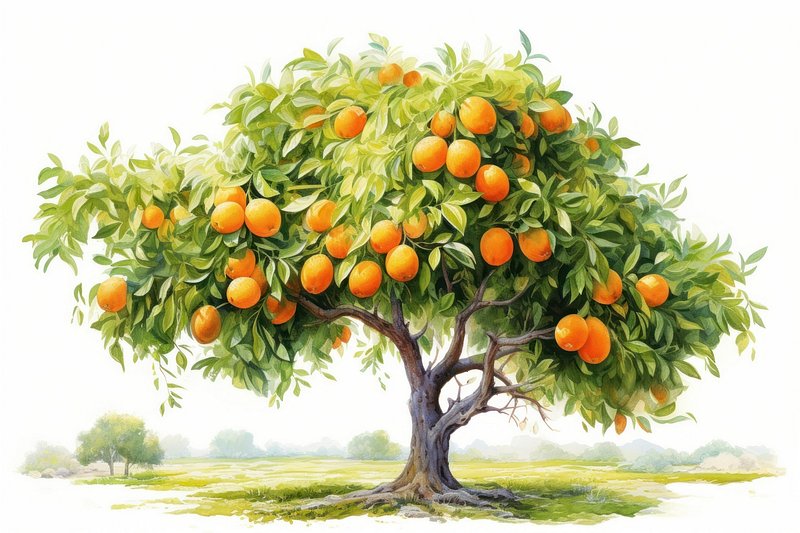 Orange Tree Outline PNG Transparent Images Free Download | Vector Files |  Pngtree