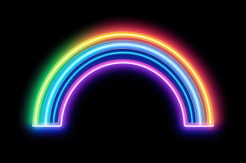 Neon rainbow light illuminated. AI | Premium Photo Illustration - rawpixel