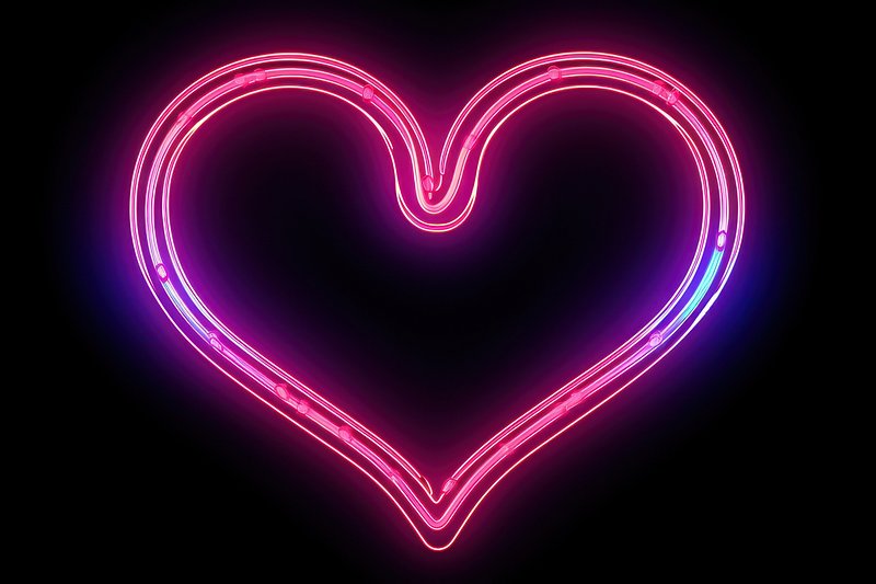 neon purple hearts