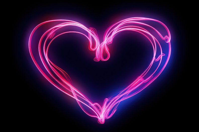 love heart with black background