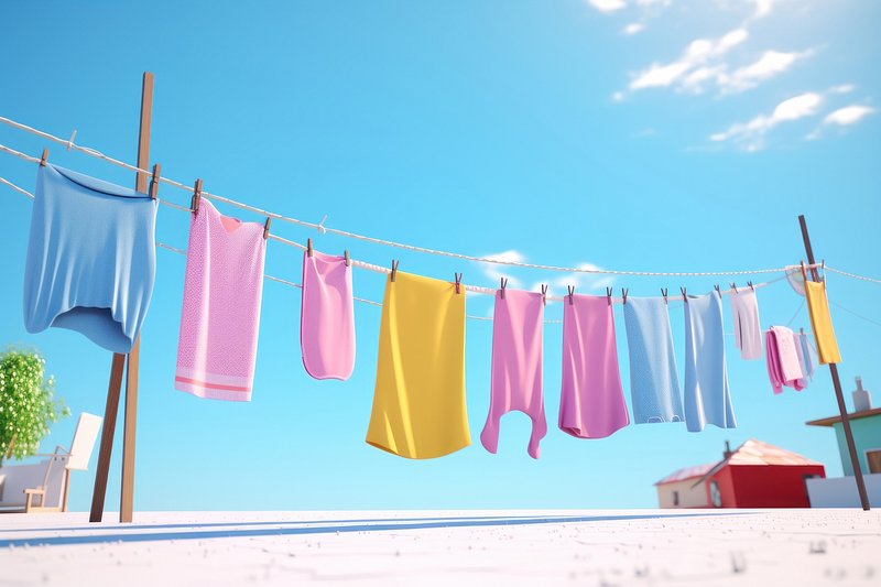 Clothes line outdoors sky laundry.