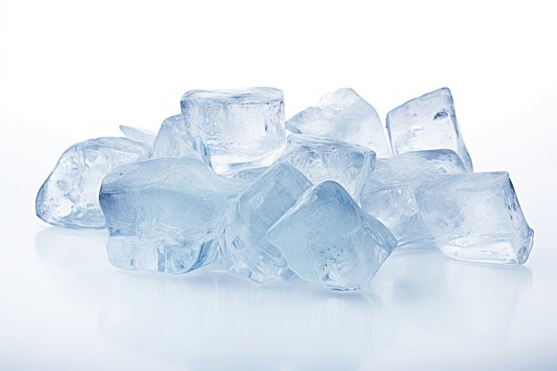 Premium AI Image  Ice cubes background for summer pile of frozen icecubes  in blue light