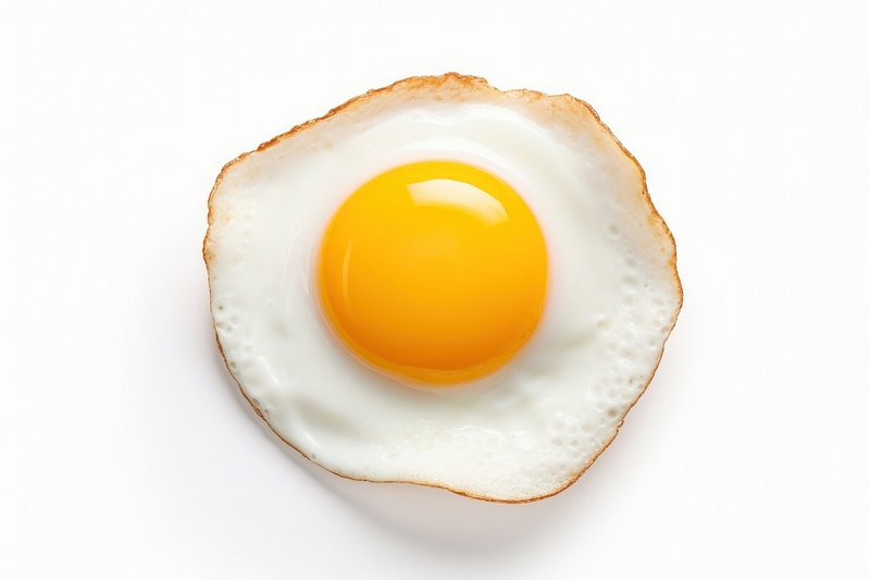 Fried Egg On White Background Stock Photo PNG Images