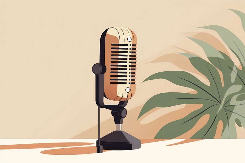 Premium Vector  Gold podcast mic cartoon vector