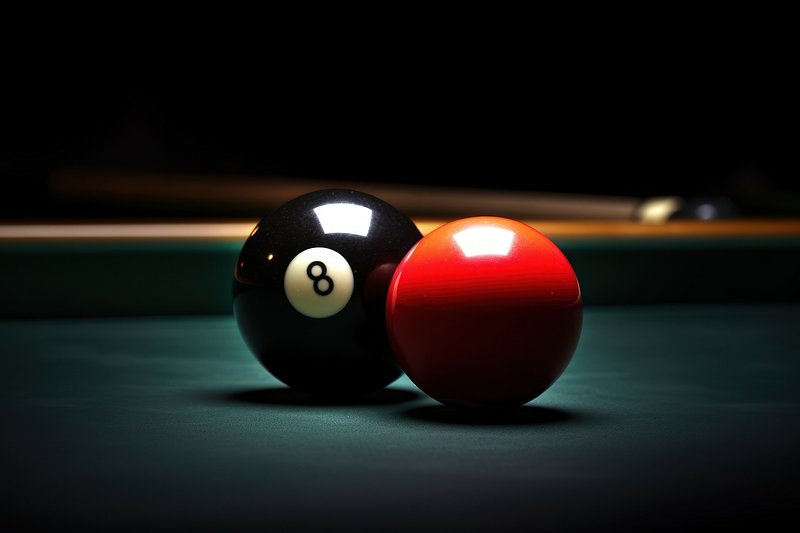 8 Is The Eight Pool Ball On A Table Background, 3d Illustration Of Black Billiard  Ball With Number 8 And White Glitter Ball In Background On Bluish, Hd  Photography Photo, Ball Background